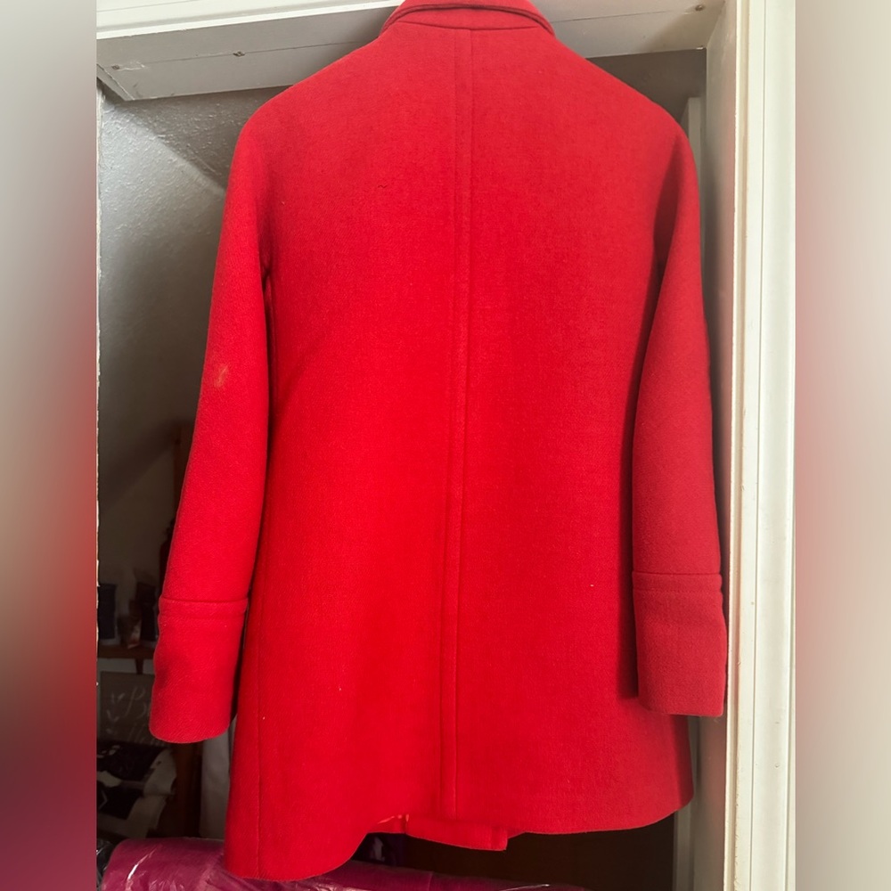 J. Crew Women's Bold Red City Coat Wool Blend - Picture 11 of 13